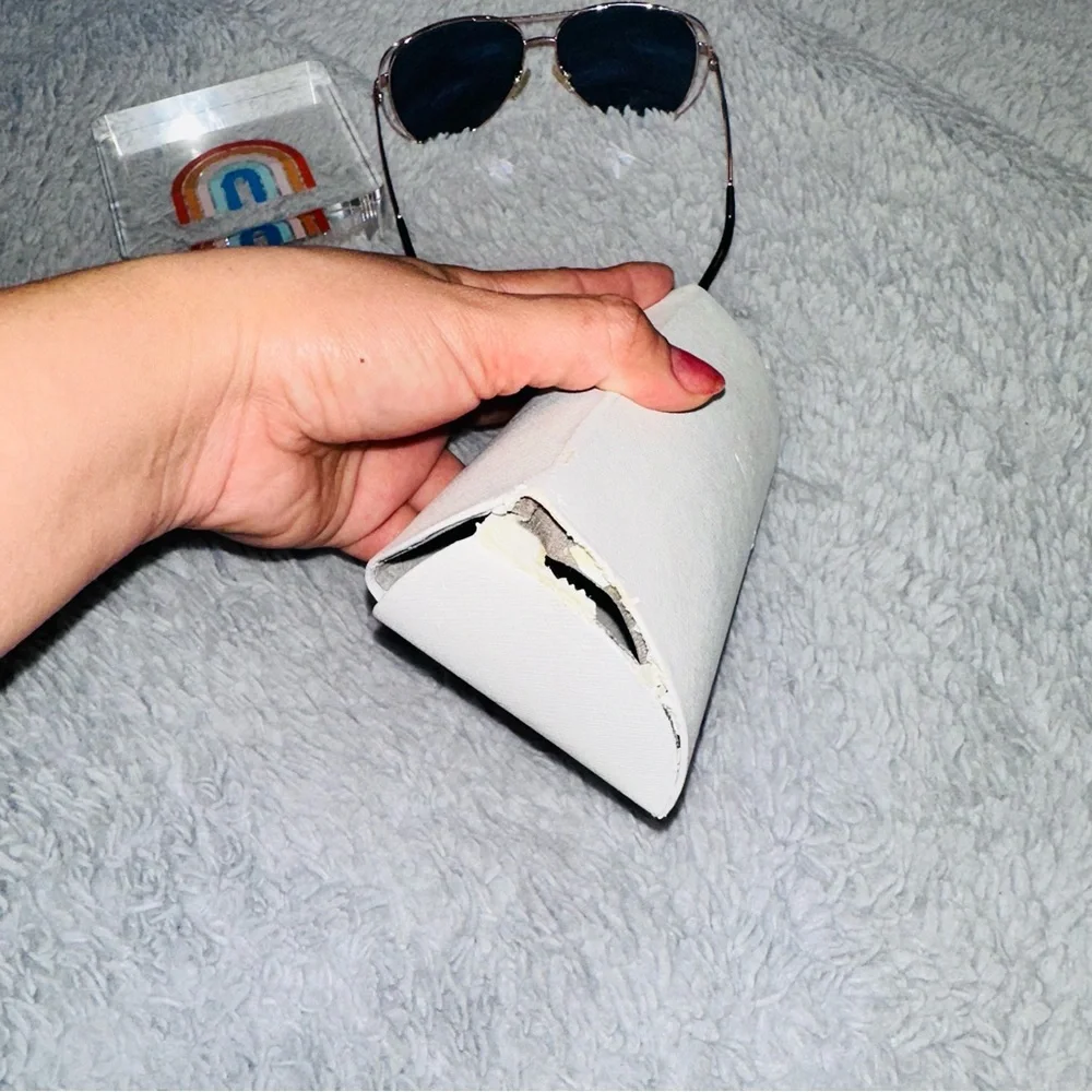 Michael Kors Aviator Sunglasses with oil slick Lenses